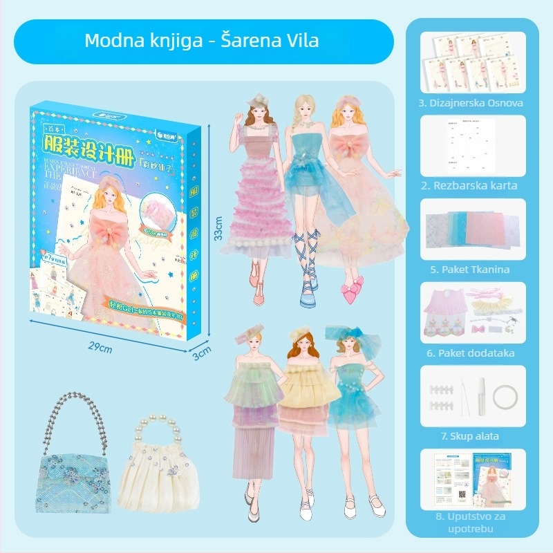 DIY set za dječji dizajn mode s materijalom od tkanine | Uzrast 7–14 | Podrijetlo: Henan