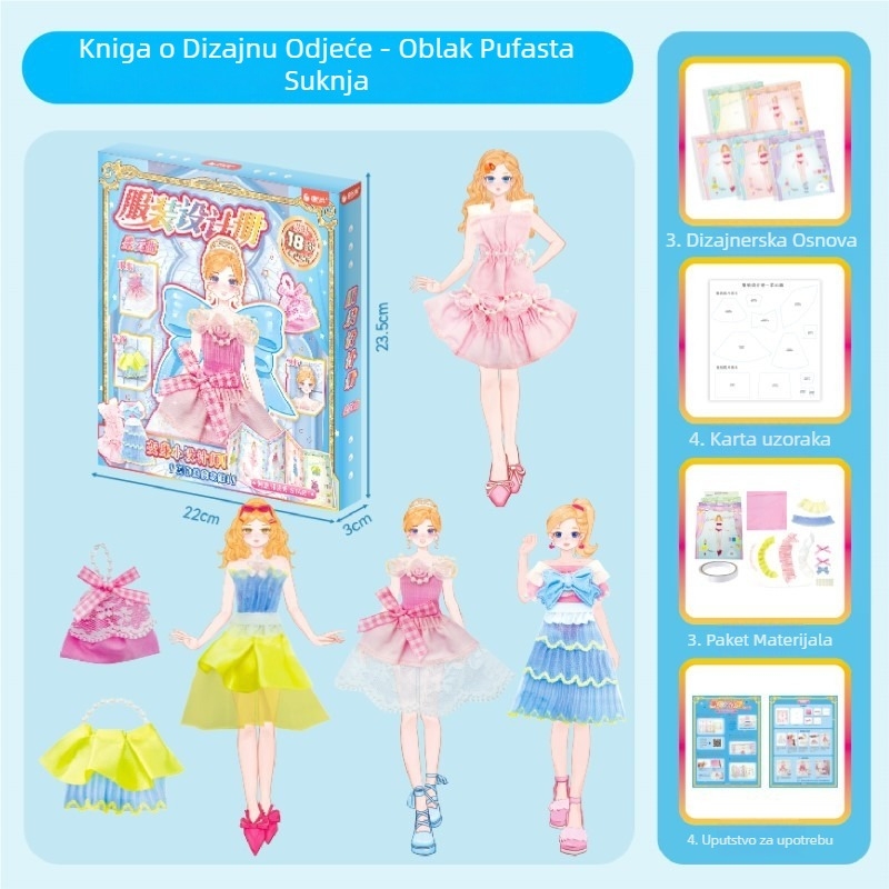 DIY set za dječji dizajn mode s materijalom od tkanine | Uzrast 7–14 | Podrijetlo: Henan