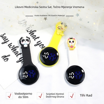 LED fob sat za sestru – karikatura dizajn, elektronički mehanizam, vodootpornost 50m, brojčani prikaz