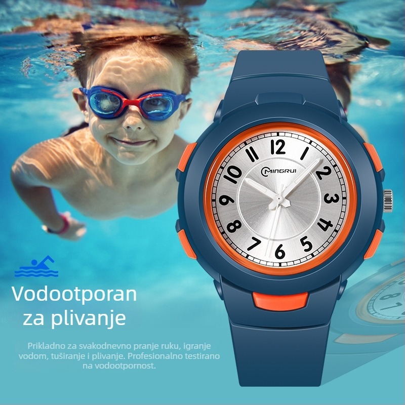 Mingrui MR-8217AQ dječji kvarcni sat, vodootporan do 30 m, analogni prikaz, luminescents brojčanik