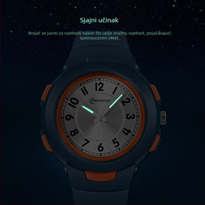 Mingrui MR-8217AQ dječji kvarcni sat, vodootporan do 30 m, analogni prikaz, luminescents brojčanik