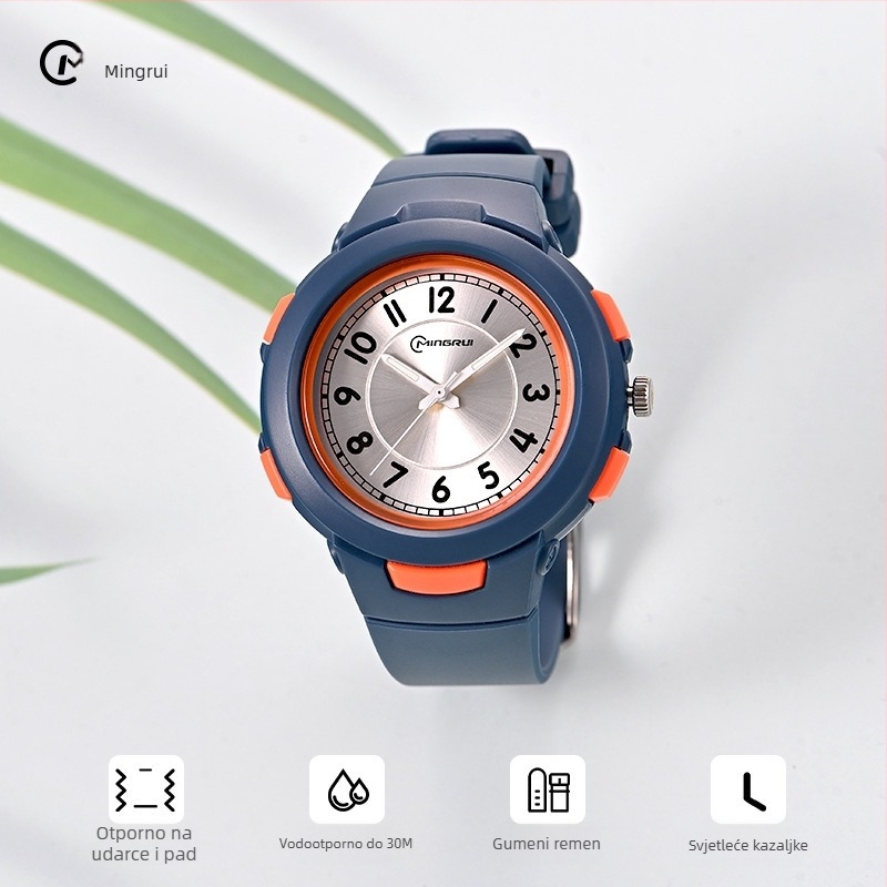 Mingrui MR-8217AQ dječji kvarcni sat, vodootporan do 30 m, analogni prikaz, luminescents brojčanik