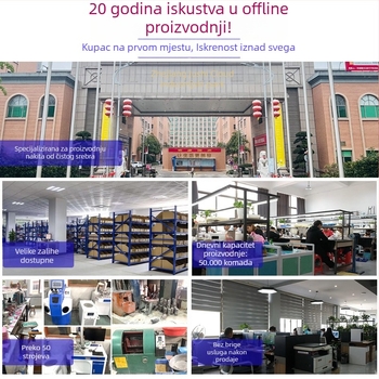 Naušnice od srebra S999, geometrijski hoop u korejskom stilu