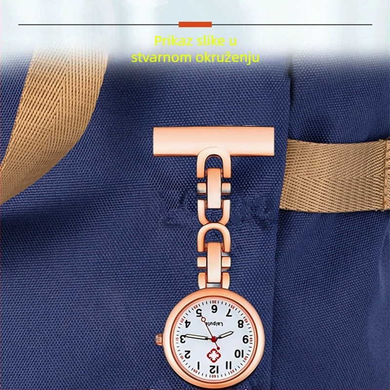 Džepni sat za medicinske sestre — kvarcni mehanizam, svjetleće kazaljke, ženski stil, sladak dizajn za studentice, kućište od cinkove legure
