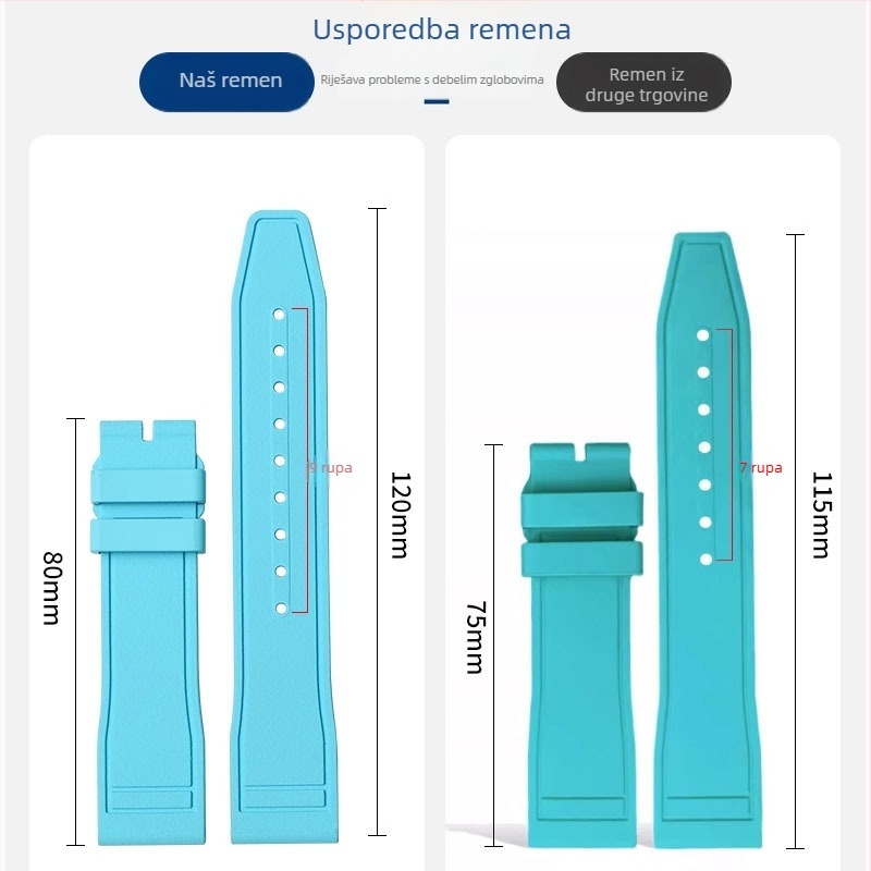 Pilot narukvica za sat, gumena, stil Fresh and Sweet, proljeće 2024