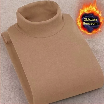 Muška dugačkih rukava T‑majica, jednostavan dizajn; Ovratnik: visok; Rukavi: dugi; Podstava: fleece; Materijal: acetat vlakna (Sezona: zima)