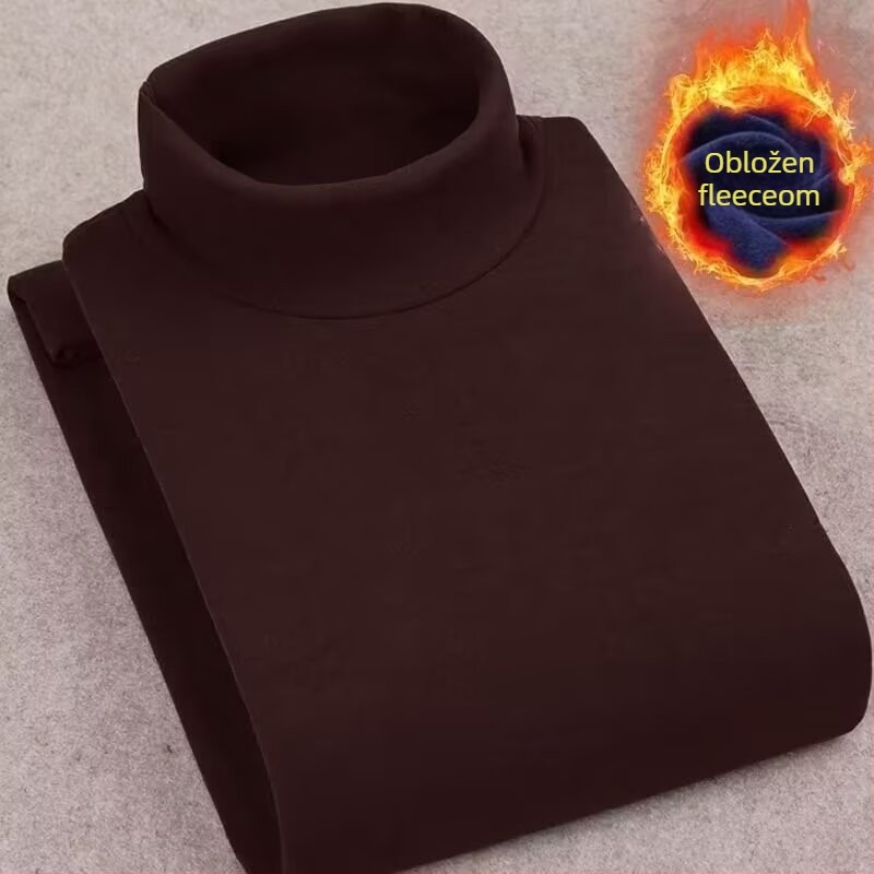 Muška dugačkih rukava T‑majica, jednostavan dizajn; Ovratnik: visok; Rukavi: dugi; Podstava: fleece; Materijal: acetat vlakna (Sezona: zima)