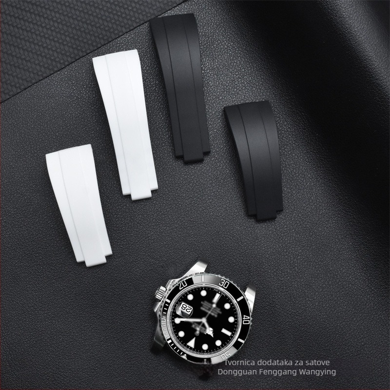 TPU gumeni remen za sat 20/21 mm, kompatibilan s Rolex Daytona Yacht-Master, muški