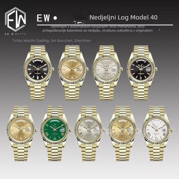 Mehanički ručni sat s mehanizmom Swiss ETA 3235, safirno staklo, vodootpornost 100 m, kućište i narukvica od nehrđajućeg čelika