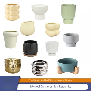 Phalaenopsis orhideja u keramičkoj posudi za desktop upotrebu, moderni minimalistički stil, prozračni dizajn, pečeni završni sloj