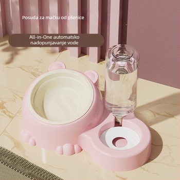 Dvije posude od nehrđajućeg čelika za mačke – hrana i voda