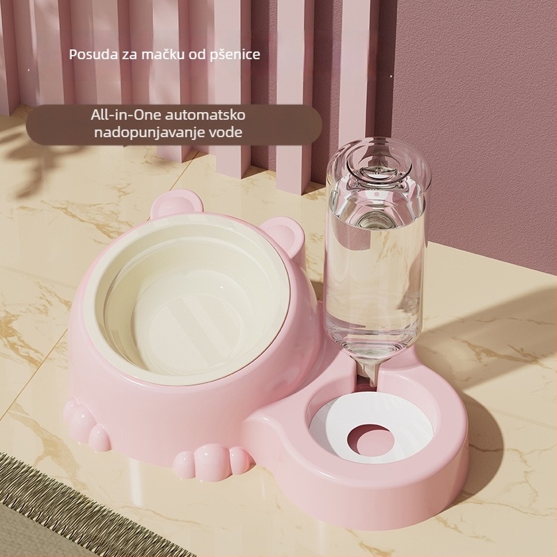 Dvije posude od nehrđajućeg čelika za mačke – hrana i voda