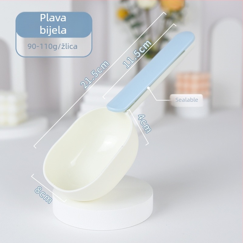 Žlička za hranu mačaka s klipom za zatvaranje, merna žlica od PP plastike, marka Friendly