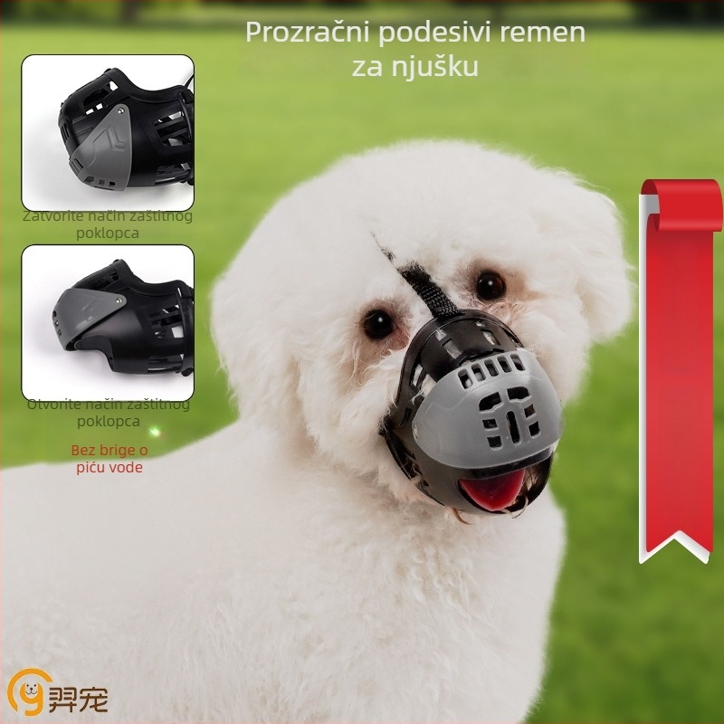 Psi maske za usta - prozračna, protiv uboda, protiv lajanja, funkcija produženoga jezika za vodu - Materijal: plastika, PE - Značka: Pampering - Kutija: 100 kom
