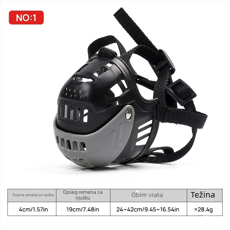 Psi maske za usta - prozračna, protiv uboda, protiv lajanja, funkcija produženoga jezika za vodu - Materijal: plastika, PE - Značka: Pampering - Kutija: 100 kom