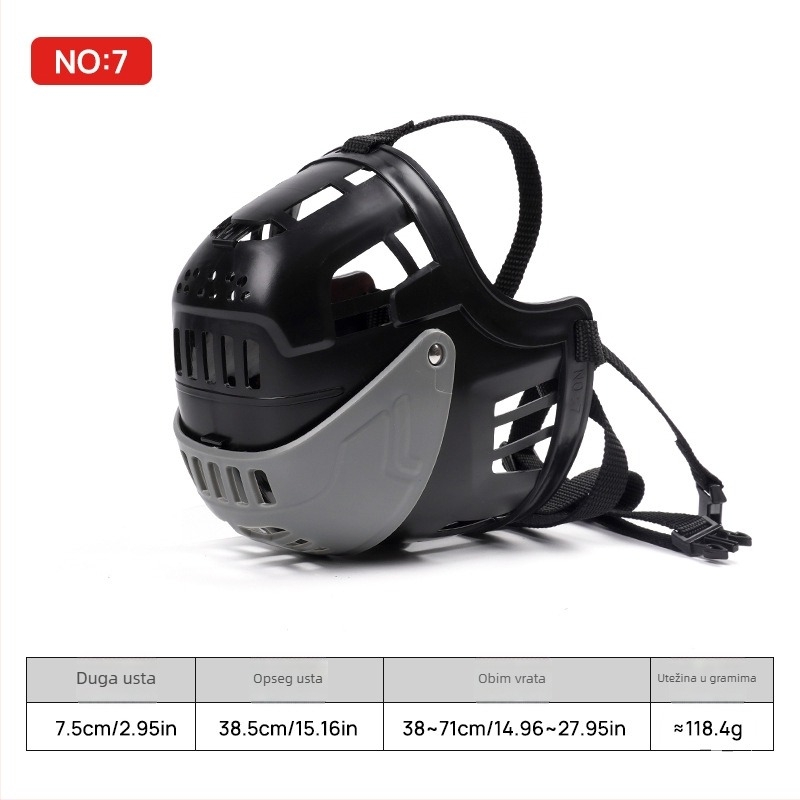 Psi maske za usta - prozračna, protiv uboda, protiv lajanja, funkcija produženoga jezika za vodu - Materijal: plastika, PE - Značka: Pampering - Kutija: 100 kom