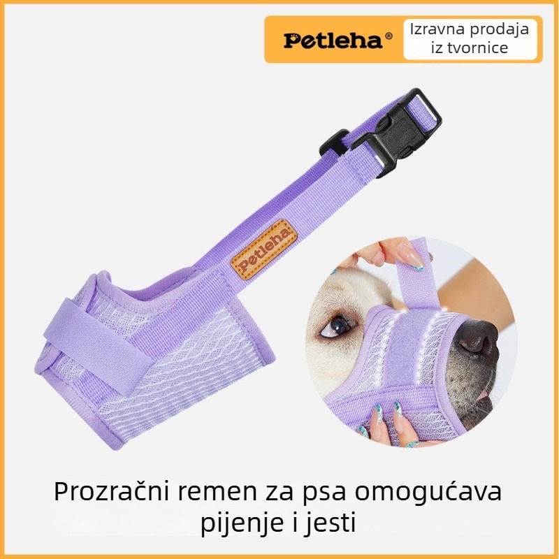Prozračna maska za pse – protiv ugriza, protiv laja, s mogućnošću piti, materijal: platno