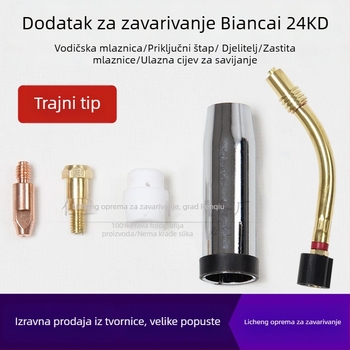 Pribor za zavarivanje uz zaštitu plinova: zaštitna mlaznica, pokrov mlaznice, sjedište spojne šipke mlaznice, koljeno priključka; bakreno premazivanje; zavarivanje različitih metala
