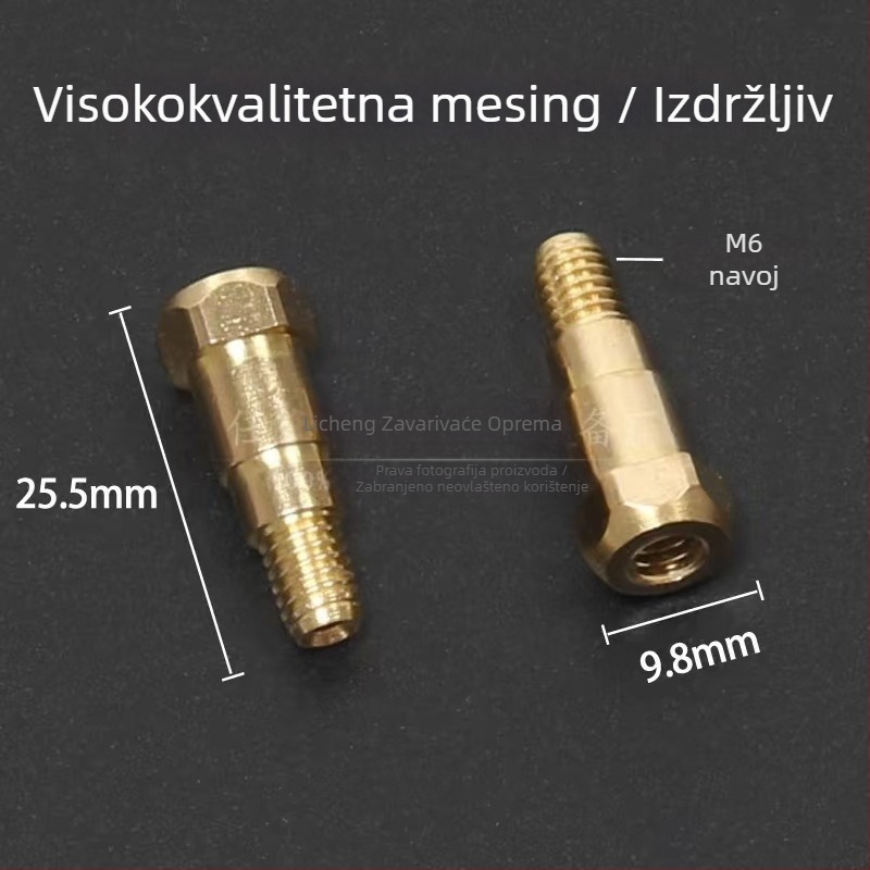 Pribor za zavarivanje uz zaštitu plinova: zaštitna mlaznica, pokrov mlaznice, sjedište spojne šipke mlaznice, koljeno priključka; bakreno premazivanje; zavarivanje različitih metala