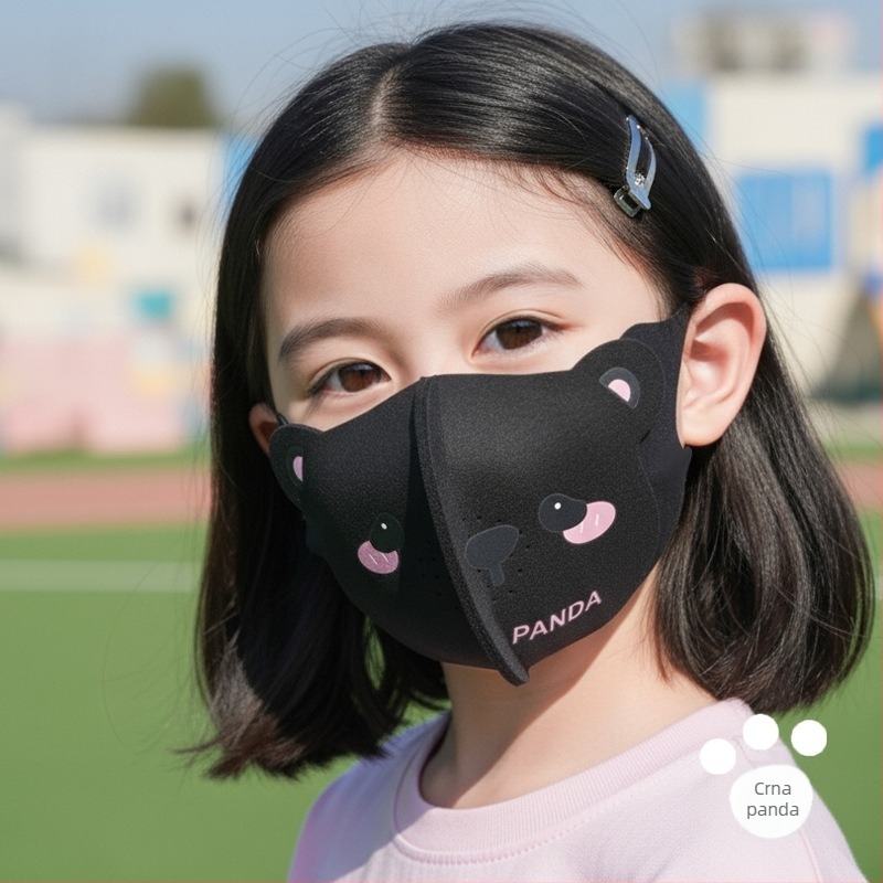 Dječja 3D maska s dizajnom medvjeda, zimska i otporna na vjetar, s trakom za uši, UPF50+ UV zaštita, Derong materijal, za uzrast 3–10 godina