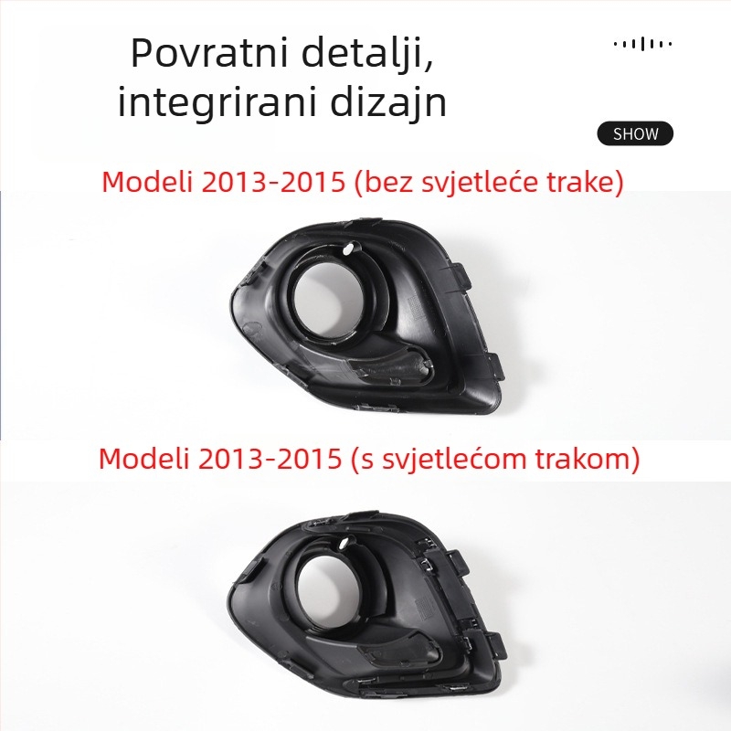 Plastični okvir za svjetla za maglu i dekorativni okvir grile prednjeg branika Mitsubishi ASX 2013–2015, plast