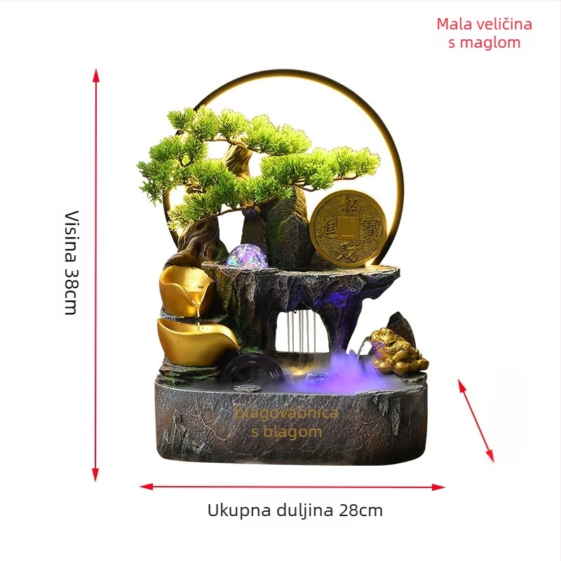 Stolna dekoracija s rogom plodnosti i kružećom vodom, smola, novi kineski stil, prilagodljivo