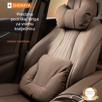 Shannai jastuk za vrat auta – semiš vanjski materijal, punilo od memorijske pjene, universalna kompatibilnost, za sve sezone