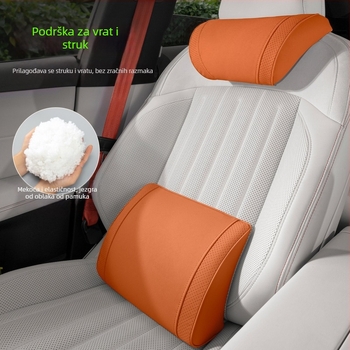 Auto jastuk za glavu s podrškom za vratni dio, Whale marka, vanjski materijal jahtni velur, punjenje cloud cotton, uzorak logotipa marke, univerzalno za sve automobile, pogodno za sve sezone