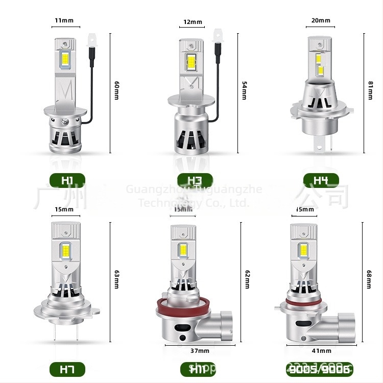 TGZ LED prednja svjetla za auto H1/H3/H4/H7/H11 9005/9006, 3570 žarulja, 6000K, 46–60W, IP67, visoki i niski snop, Plug-and-Play