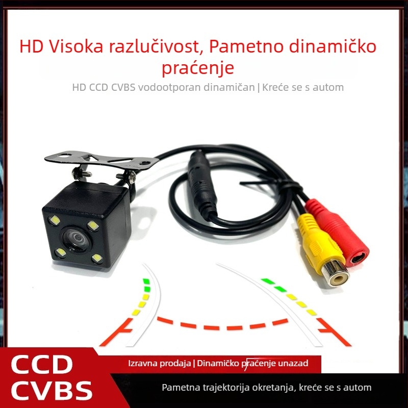 Stražnja kamera za automobil JF-012, 500TVL, 170° podesivi kut, napajanje 12V, dvostruki video ulaz