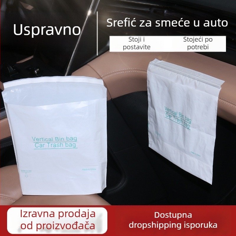 HDPE vreća za otpad u automobilu s ljepilnim nosačem — Kompaktna auto vrećica, privatna marka