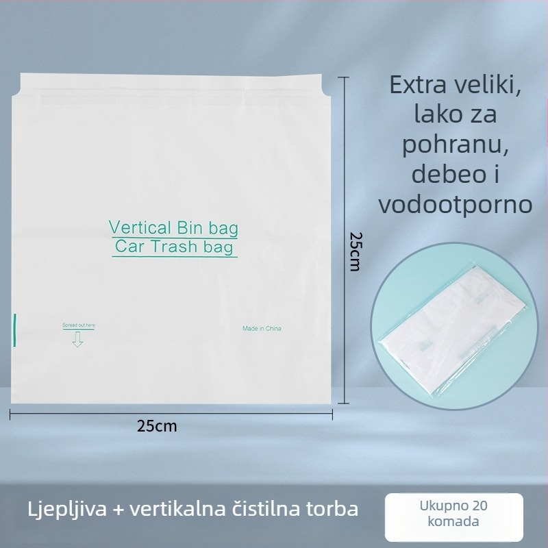 HDPE vreća za otpad u automobilu s ljepilnim nosačem — Kompaktna auto vrećica, privatna marka
