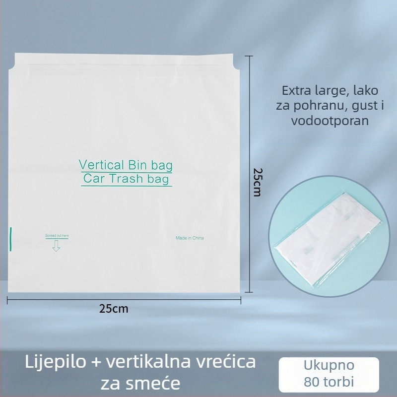 HDPE vreća za otpad u automobilu s ljepilnim nosačem — Kompaktna auto vrećica, privatna marka