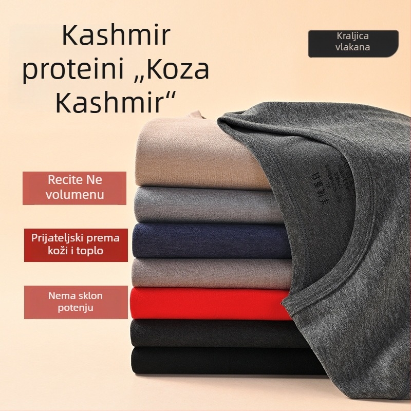 Muški set termo donjeg rublja s srednjim vratom, fleecem od poliestera za zimski bazni sloj (Poliester 92,3% / Spandeks 7,7% podstava; jednoslojni; umjerena toplina; gustoća 181–200 g/m²)