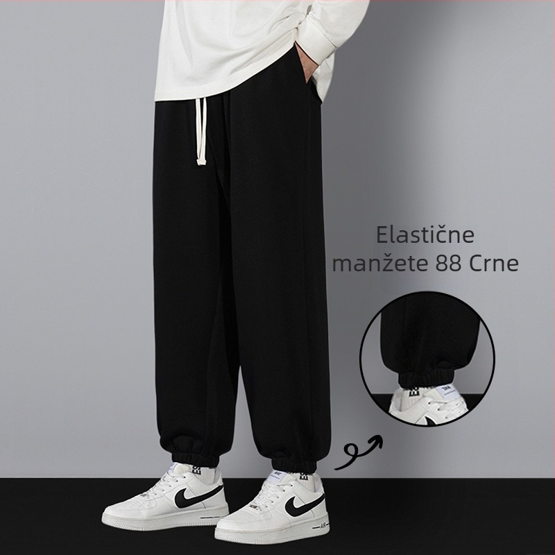 Muške zimske hlače s flecom, širokog kroja, cargo stil, casual dugačke hlače