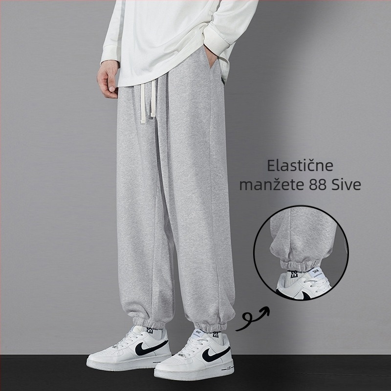 Muške zimske hlače s flecom, širokog kroja, cargo stil, casual dugačke hlače