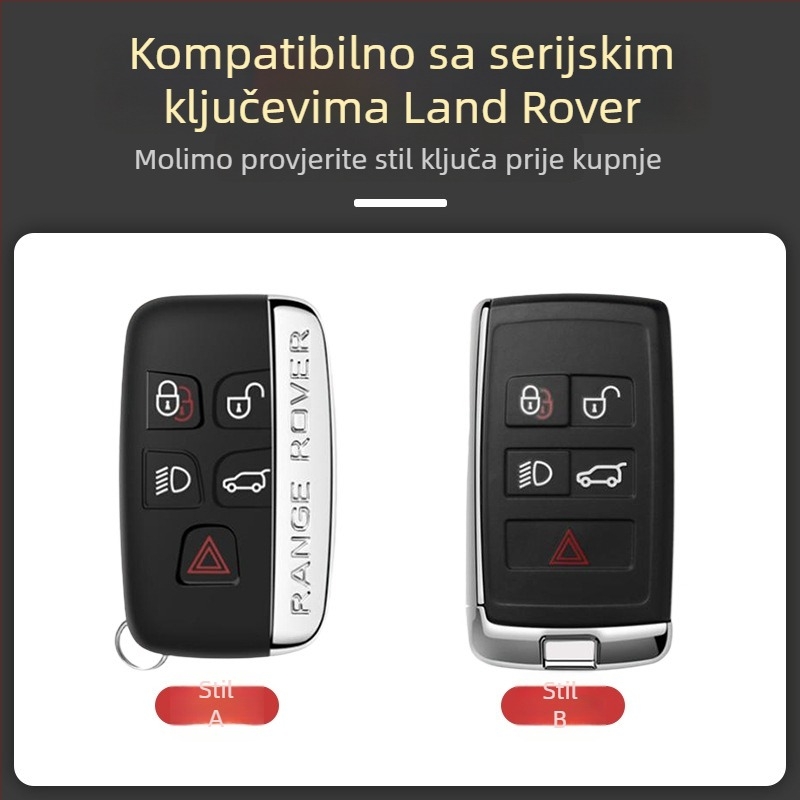 Obal za ključ Land Rover — kompatibilan s Range Rover Evoque, Discovery 4, Velar, Freelander 2, Defender (Materijal: cinkova legura; Brend: PCS; Stil: poslovni; Prilagodba: Da)