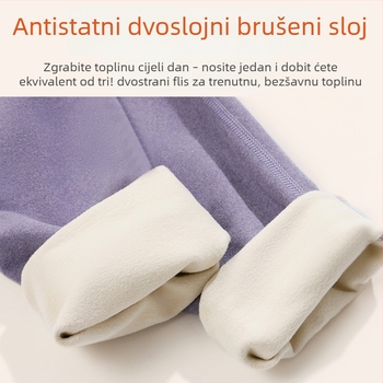 Unisex termo hlače od poliestera s flis podstavom, bezšivne, debele tkanine 251–300 g/m², dizajn za podizanje zadnjice, za jesen i zimu