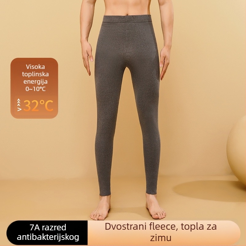 Unisex termo hlače od poliestera s flis podstavom, bezšivne, debele tkanine 251–300 g/m², dizajn za podizanje zadnjice, za jesen i zimu