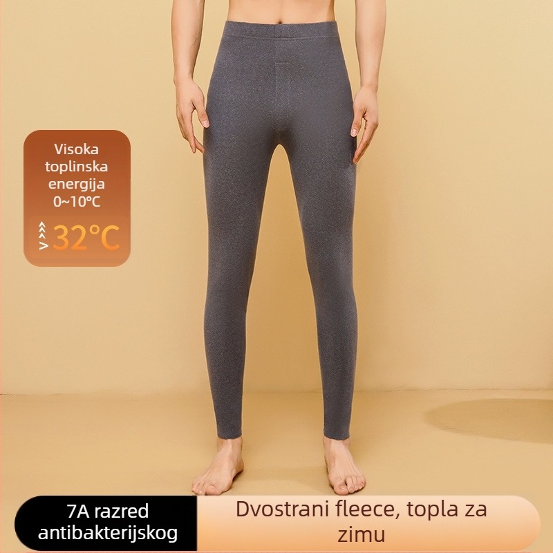 Unisex termo hlače od poliestera s flis podstavom, bezšivne, debele tkanine 251–300 g/m², dizajn za podizanje zadnjice, za jesen i zimu