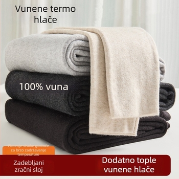 100% australska vuna termalne donje hlače s visokim strukom, debele za toplinu – zima 2025