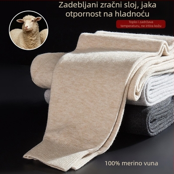 100% australska vuna termalne donje hlače s visokim strukom, debele za toplinu – zima 2025