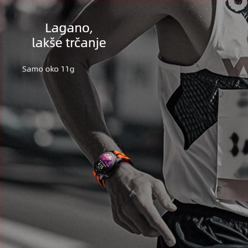 61S najlon narukvica za Garmin Fenix 8/7X/6X Pro, sportski stil, dužina oko 245 mm, širina 22 mm ili 26 mm, kopča