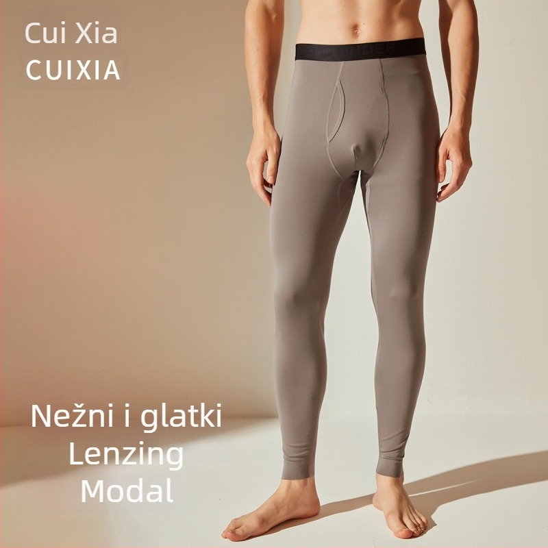 Muške bešavne termalne hlače, antibakterijske, modalna tkanina, debljina 201–250 g/m², 90–95% modal