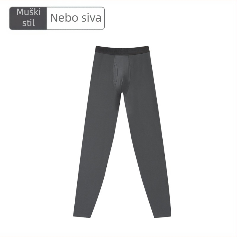 Muške bešavne termalne hlače, antibakterijske, modalna tkanina, debljina 201–250 g/m², 90–95% modal