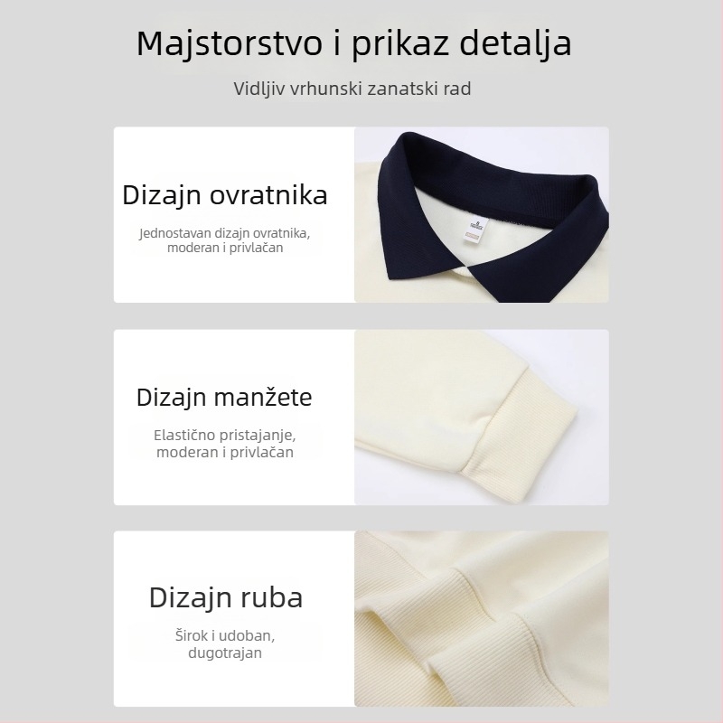 Muški dugi rukav poliester sweatshirt s logom za osoblje kafića/čajnice