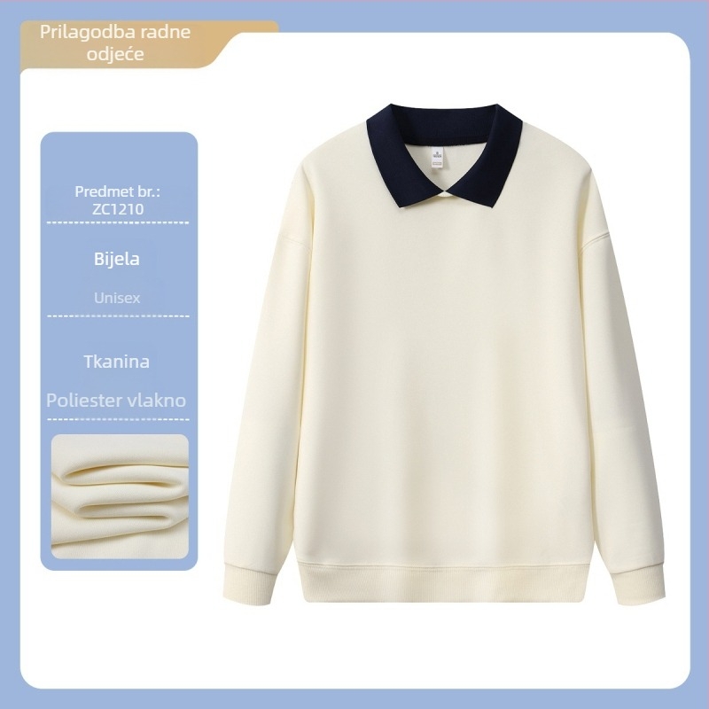 Muški dugi rukav poliester sweatshirt s logom za osoblje kafića/čajnice