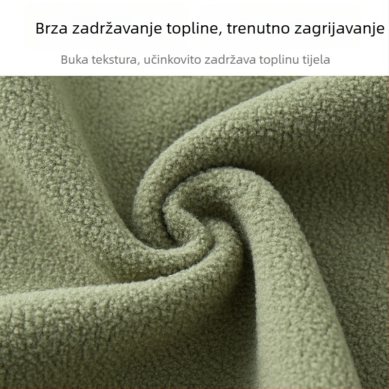 Unisex fleec jakna – kardigan stil s kontrastnim uzorkom, flis materijal i podstava