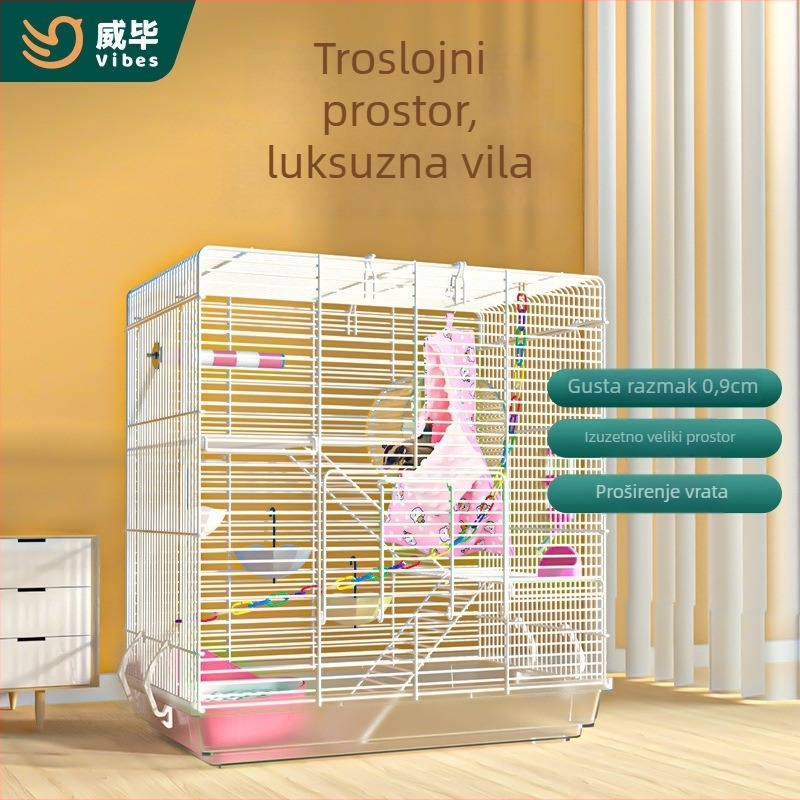 Weibi trodjelni unutarnji kavez za hamster s ljestvicom i velikim vratima