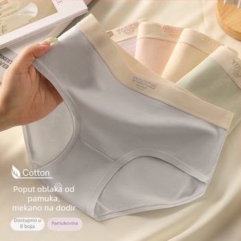 Ženski pamukasti set donjeg rublja - srednji pojas, prozračan, 3 komada, pleteni materijal